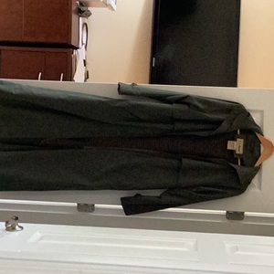 LL Bean olive green rain coat with a zip in lining